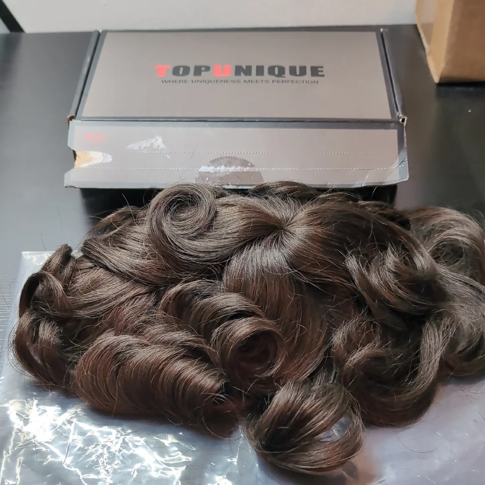 Men's Toupee Swiss Lace Front 8x10 130% Density Dark Brown Human Hair